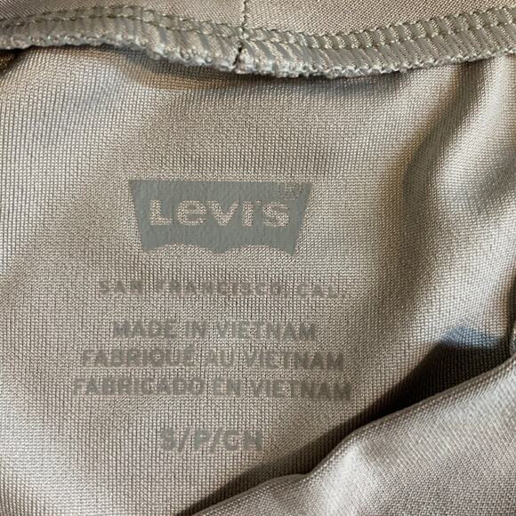 Levis T Shirt Womens S Small Gray Graphic Second Skin Short Sleeve Mock Neck - Picture 6 of 10